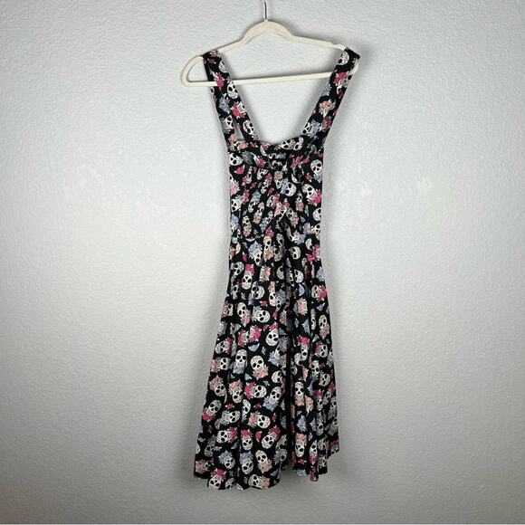 Hell Bunny Muertos Day of the Dead Sugar Skull Dress Women's Small - Picture 6 of 9